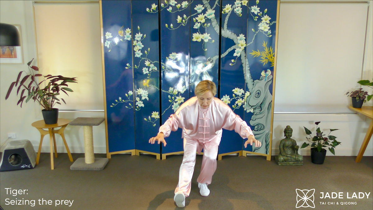 Tiger Seizing the prey.